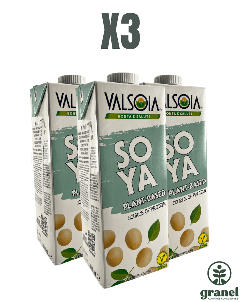 Pack X3 Leche de soja Valsoia 1L