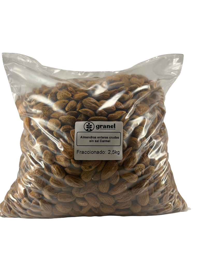 Almendras enteras crudas sin sal Carmel 2,5kg