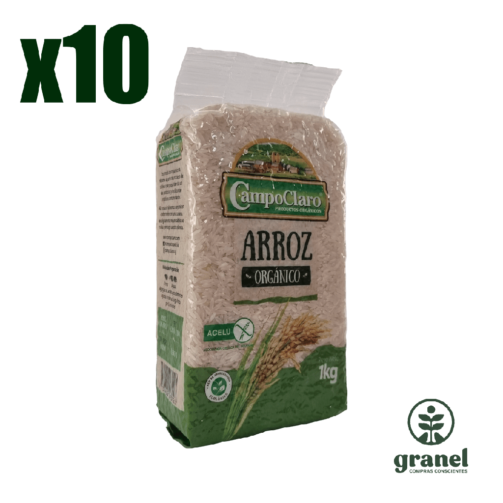 [3379] [Por encargue, plazo hasta 7 días]  Arroz blanco orgánico Campo Claro 1kg 10 unidades