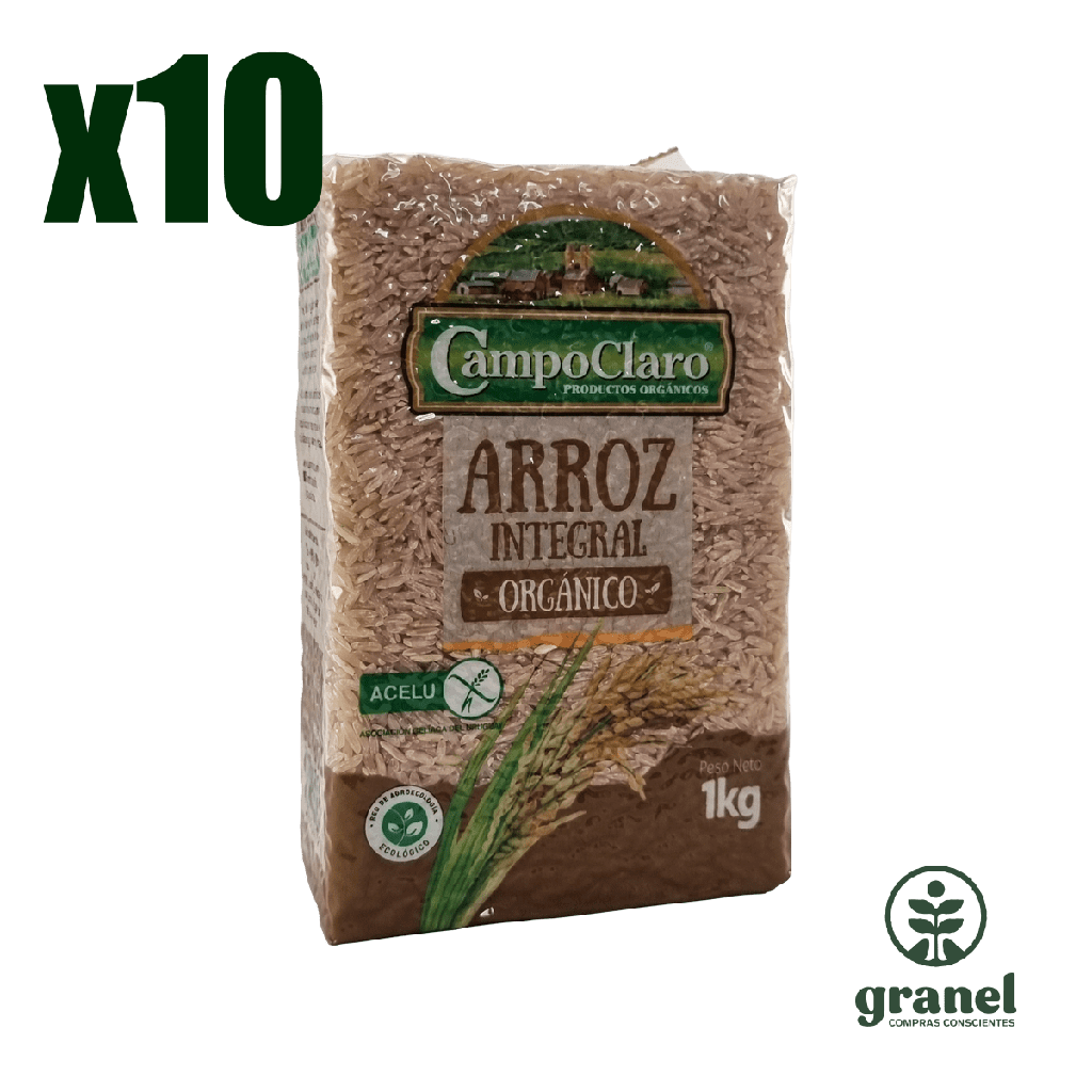 [Por encargue, plazo hasta 7 días] Arroz integral orgánico Campo Claro 1kg Caja 10 unidades