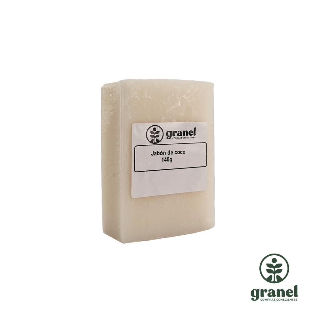Jabón de coco puro 100% vegetal en barra 130g