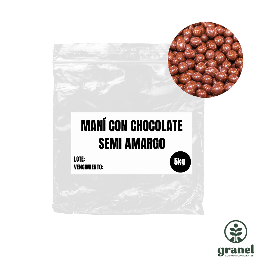 Maní con chocolate semi amargo 5kg
