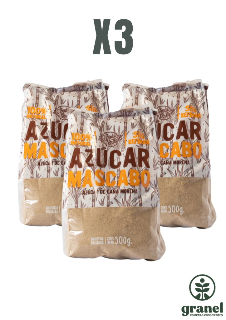 [12367] Pack X3 Azúcar mascabo Terra Verde 500g