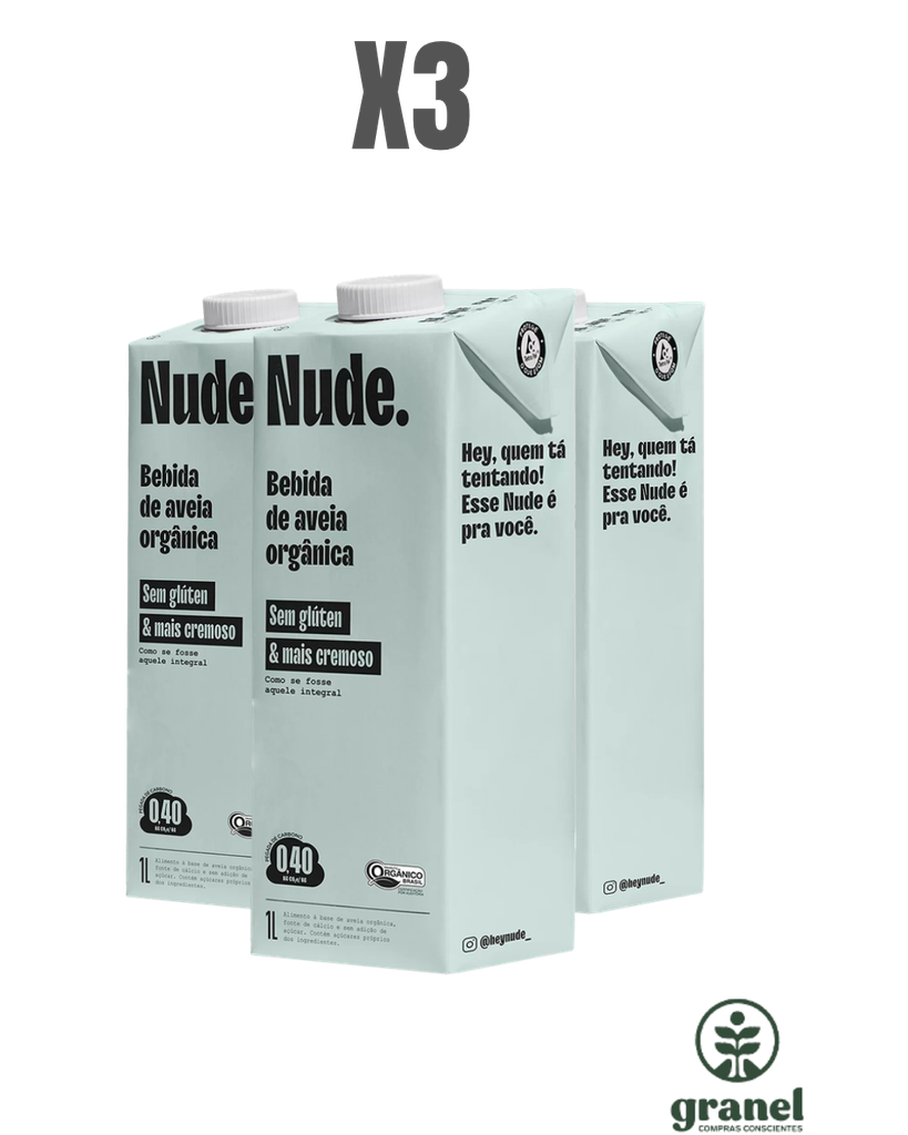 [12383] Pack X3 Leche de avena orgánica integral Nude 1L