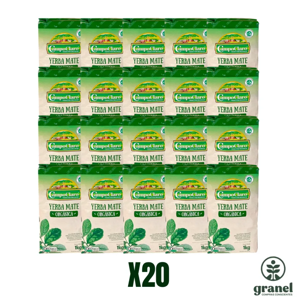 [9850] [Por encargue, plazo hasta 7 días] Yerba mate orgánica Campo Claro 1kg. Funda 20kg