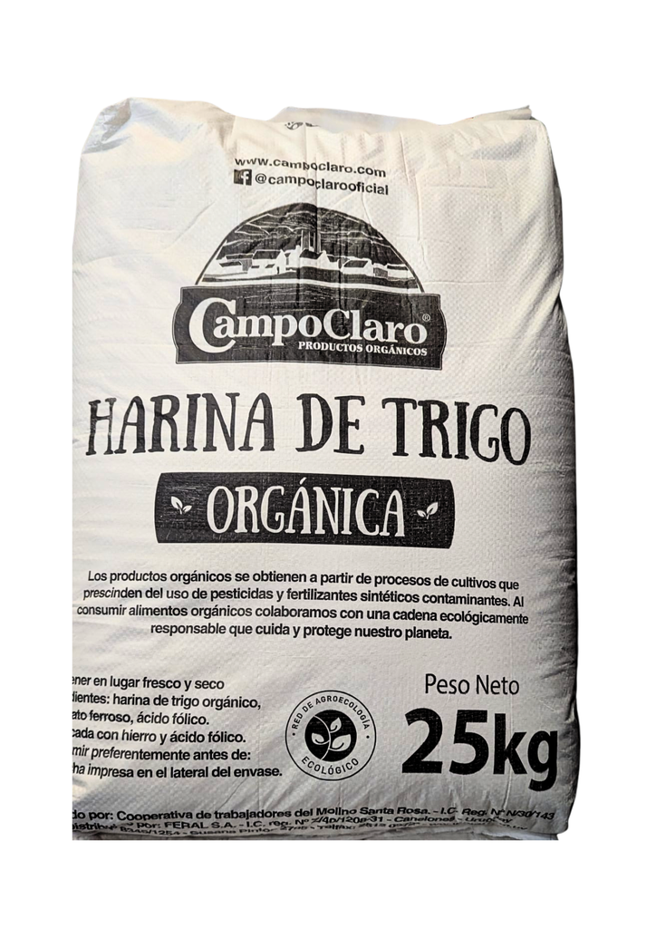 [12346] [Por encargue, plazo hasta 7 días] Harina de trigo blanca 00 orgánica Campo claro. Bolsa de 25kg