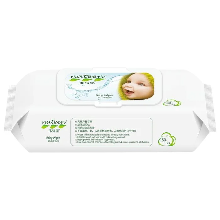 [3030] Toallas húmedas con aloe Nateen - 80 pcs