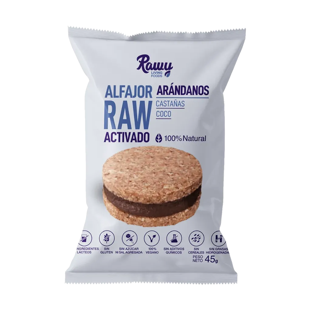 Alfajor Raw Activado de Arándanos 45g Rawy