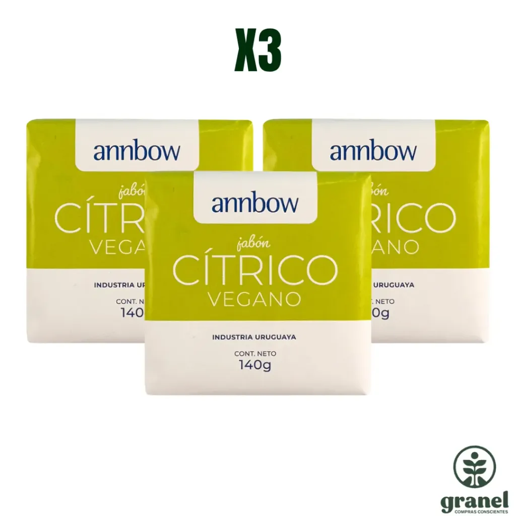 Pack X3 Jabón vegano cítrico Annbow 140g
