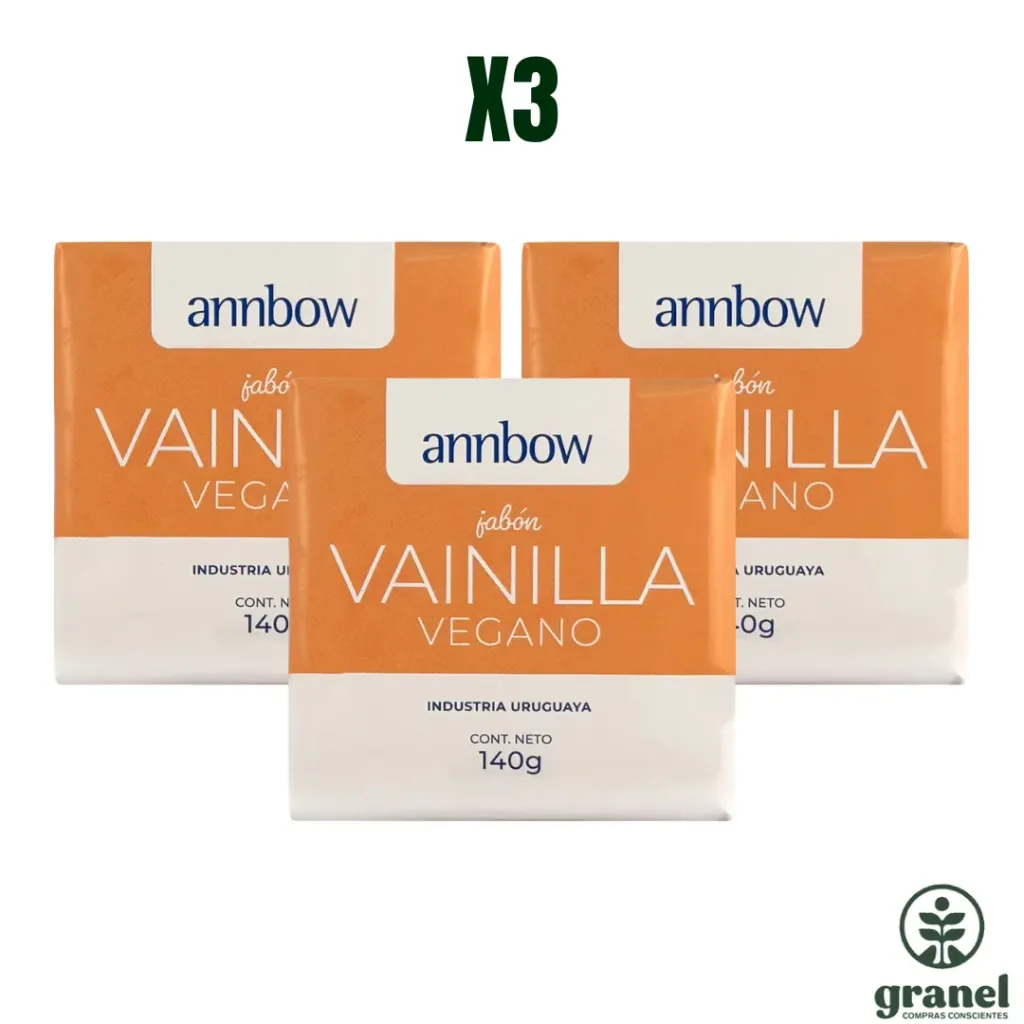 Pack X3 Jabón vegano vainilla Annbow 140g