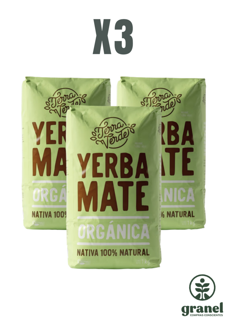 [12368] Pack X3 Yerba mate nativa orgánica Terra Verde 1kg